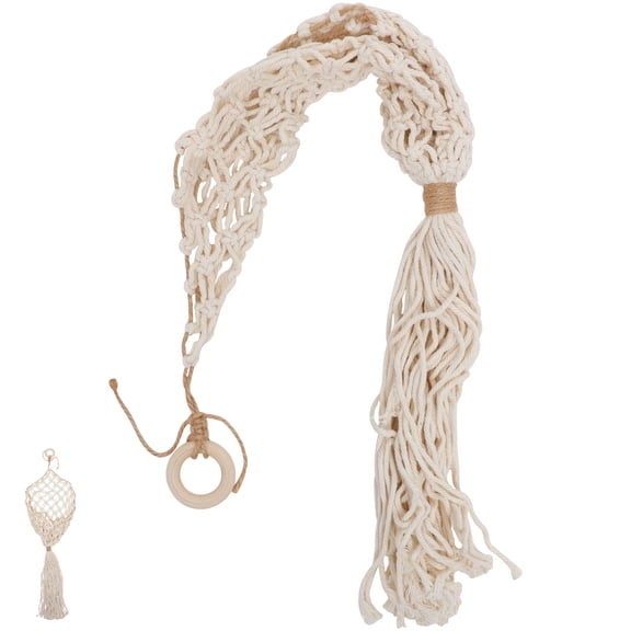 HOMEMAXS Vegetable Net Bag Mesh for Bohemian Basket Farmhouse Fruit Beige