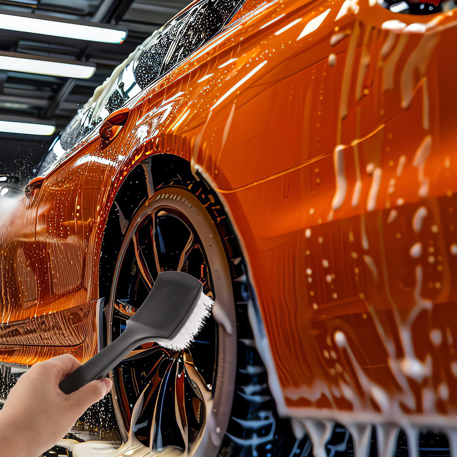 Versatile Car Detailing Brush for Wheels Carpets and Interiors Tire Brush Wheel Cleaning Brush Car Carpet Brush Car Detail Brush
