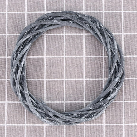 VERDANVERSE Circular Grapevine Wreath Dark Grey Craft Projects for Wedding 1Pcs 7.9in