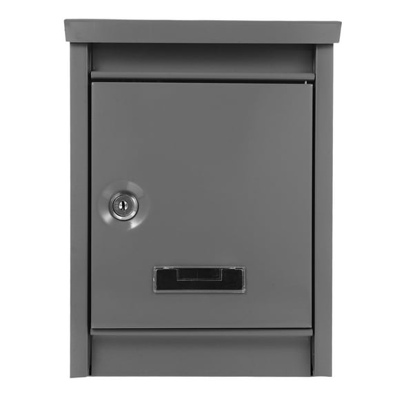 HOMEMAXS Wall Mailbox with Lock Suggestion Letter Box Aluminum Alloy Complaint Box Security Mailbox Donation Box Comment Box Grey