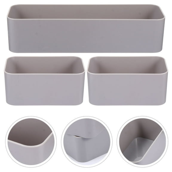 HOMEMAXS Wall Mountable Grey Storage Box Made of ABS for Small Items Organization 3 Pieces