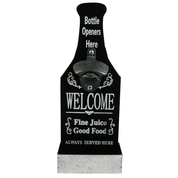 HOMEMAXS Wall Mounted Bottle Opener for Beer Drinks with Strong Abrasion Resistance Iron and Wood Assorted Color