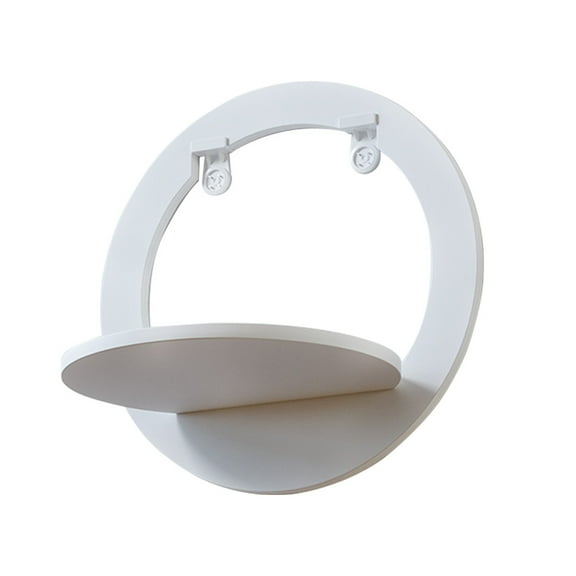 Wall Shelf Long Floating Hanging Storage Hooks Adhesive White