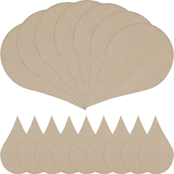 HOMEMAXS Water Drop Wood Pieces for DIY Crafts Beige Plastic Unfinished Cutouts 200pcs