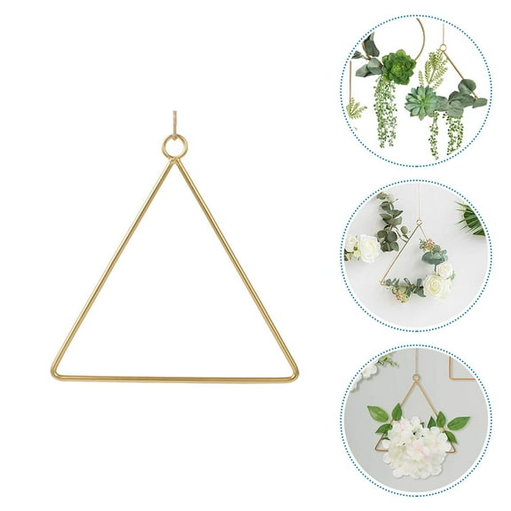 Wedding Accessory Hanging DIY Wreath Garlands Triangle Frame Office Golden