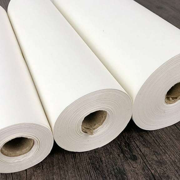 HOMEMAXS White Bamboo Pulp Calligraphy Paper for Writing Use with Moderate Ink Absorption and High Toughness 1 Roll