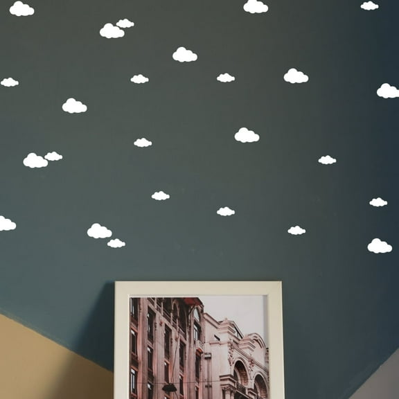 HOMEMAXS White Cloud Design Wall Sticker for Kids Room Decor PVC Material Easy to Apply on Walls Windows Assorted Size
