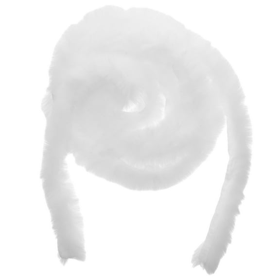 HOMEMAXS White Faux Fur Ribbon Trim for DIY Christmas Decorations 3 Long Synthetic Material