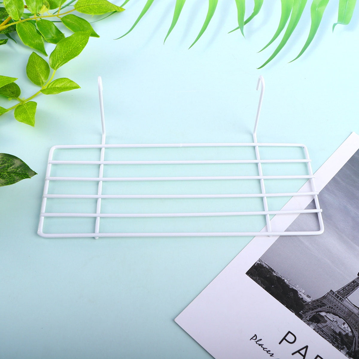 HOMEMAXS White Iron Frame Grid Wall Shelf for Storage with Sturdy ...