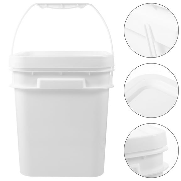 HOMEMAXS White Paint Bucket with Lid and Handle Made of PP Material for Home Use 2 pcs