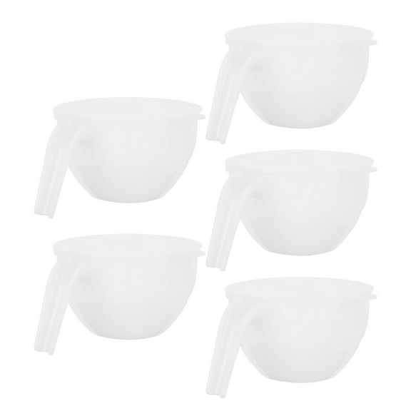 HOMEMAXS White Plastic Bowl for Home Use and Easy to Clean with Unique Design 5 Sets