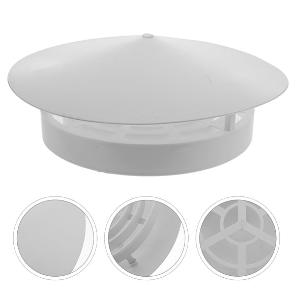 White Plastic Chimney Cover for Home Use Durable Rainproof Protector with 360Degree Design