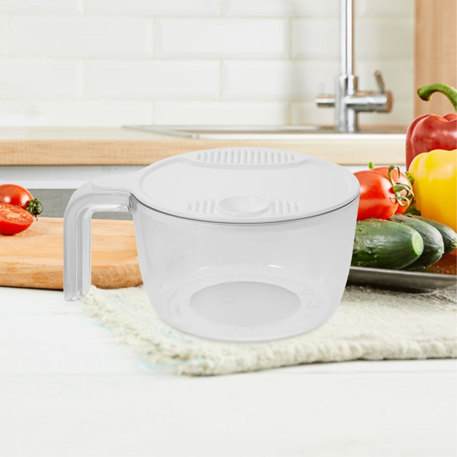 HOMEMAXS White Plastic Rice Strainer Basket MultiUse Kitchen Accessory ...