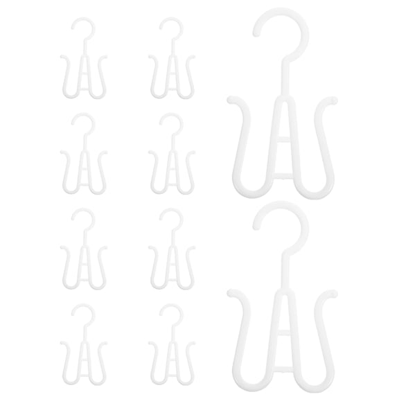 HOMEMAXS White Plastic Shoe Hooks for Storage Use Large Size Sturdy and 10 Pieces