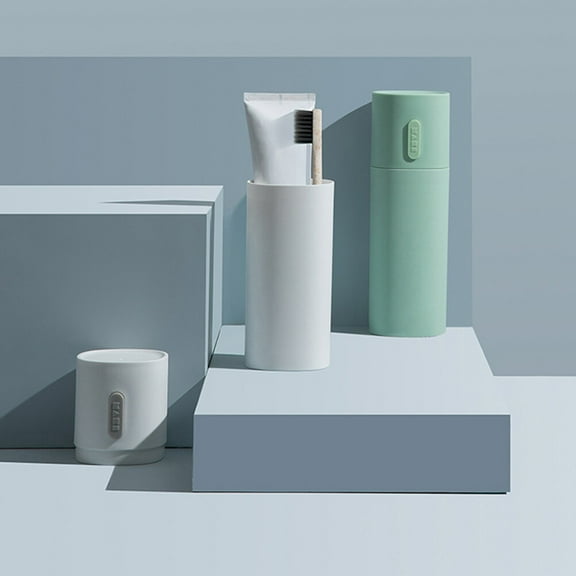 White Plastic Toothbrush Box and Toothpaste Storage Case for Travel and Bathroom Accessories Small Size