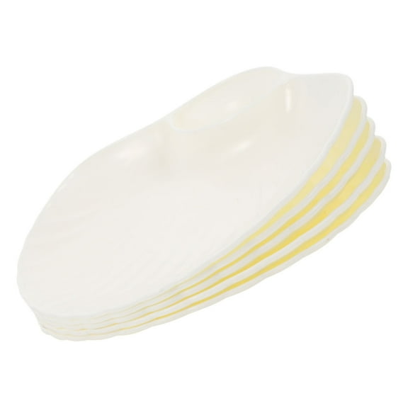HOMEMAXS White Reusable Seashell Plate for Home Made from PP Material with No Overflow Design and Compact Size