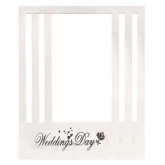 HOMEMAXS White Wedding Photo Prop Frame for Bridal Party Picture Frame Craft Made from Paper 3pcs