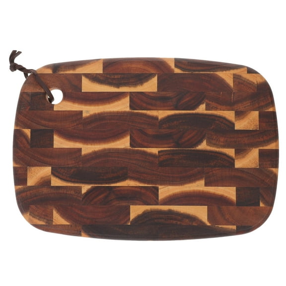 HOMEMAXS 1Pcs Wood Cutting Board for Home Kitchen Multi Color Square Grid Pattern 32.50X22.50X2.50In