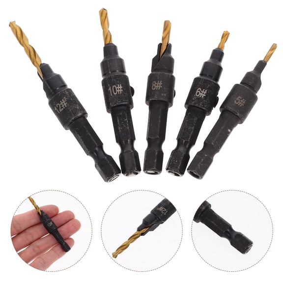 HOMEMAXS Wood Drill Bit Set for Woodworking 3 Golden Steel and Titanium Plated for Daily Use