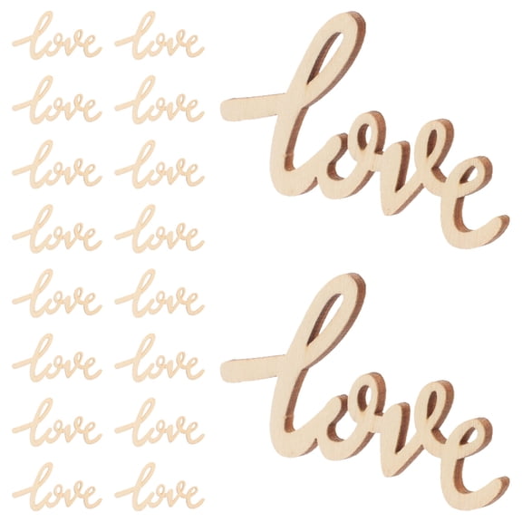 HOMEMAXS Wooden Alphabet Embellishments Love Letters for Decoration Made of Quality Wood Beige Color 18 Pieces