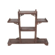 HOMEMAXS Wooden Antique Displaying Shelf Curio Display Stand Antique Storage Stand