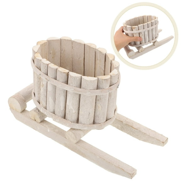 HOMEMAXS Wooden Barrel Planter Front Porch Planters Decorations Large Man White