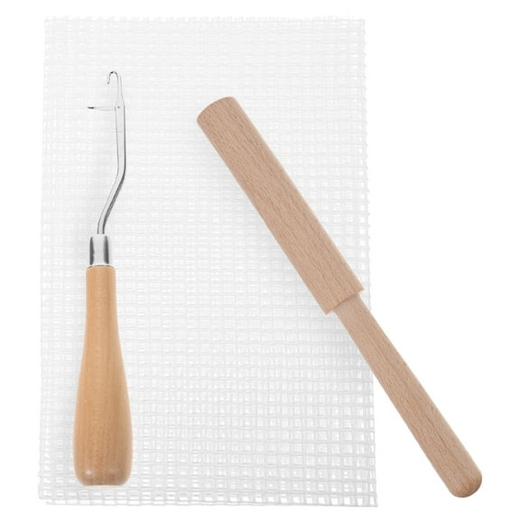 HOMEMAXS  Wooden Bent Latch Hook Tool Carpet Crochet Needle Rug Hooking Blocking Board