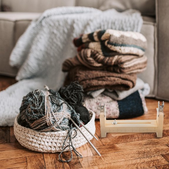 HOMEMAXS Wooden DIY Bracelet Weaving Rack for Crafting Beige Beginner Friendly with Metal Components 1 Set