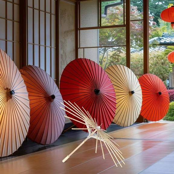 HOMEMAXS Wooden DIY Umbrella Frame Bones Wedding Oil Paper Umbrella Holder Stand For Photo Props Small Paper Parasol Wet Umbrella Stand For Bridal And Guest Umbrellas