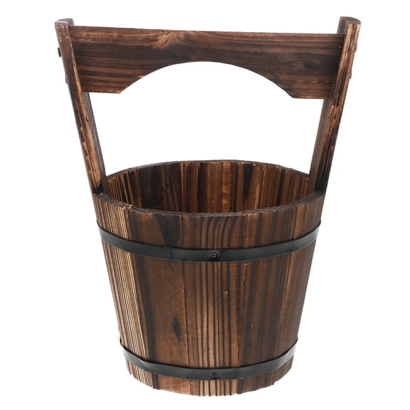 HOMEMAXS  Wooden Flower Pot Seedling Vintage Decor Terrarium Nurse Brown