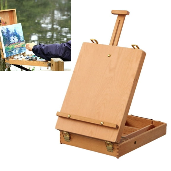 Minkissy Wooden Easel French Easel Design for Drawing Easel Portable 1Pcs 15x11x3in
