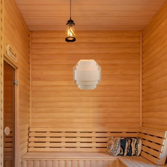 HOMEMAXS Wooden Lampshade for Sauna Room Light Lamp Shade Sauna Supplies Accessories for High Temperature Sauna Rooms