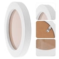 thumbnail image 1 of HOMEMAXS  Wooden Photo Frame Style Displays Small Round Picture White, 1 of 8