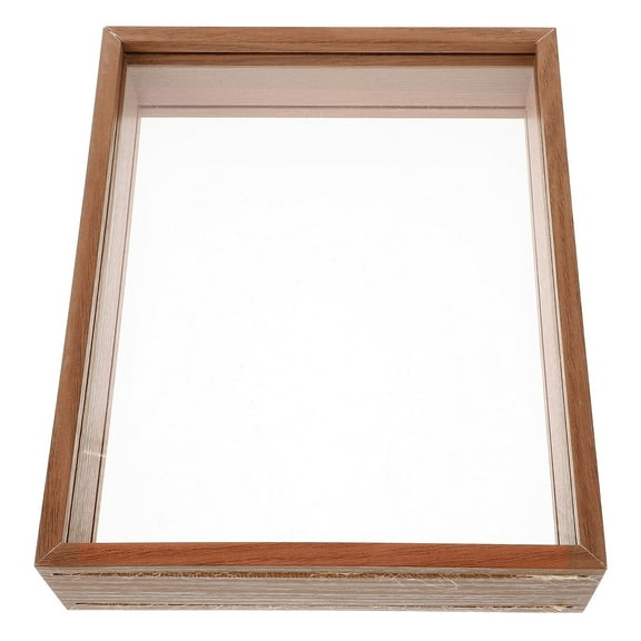 Wooden Photo Frame for Dried Flowers and Specimens Display Coffee Color Density Board 7.5x9.5 Inches