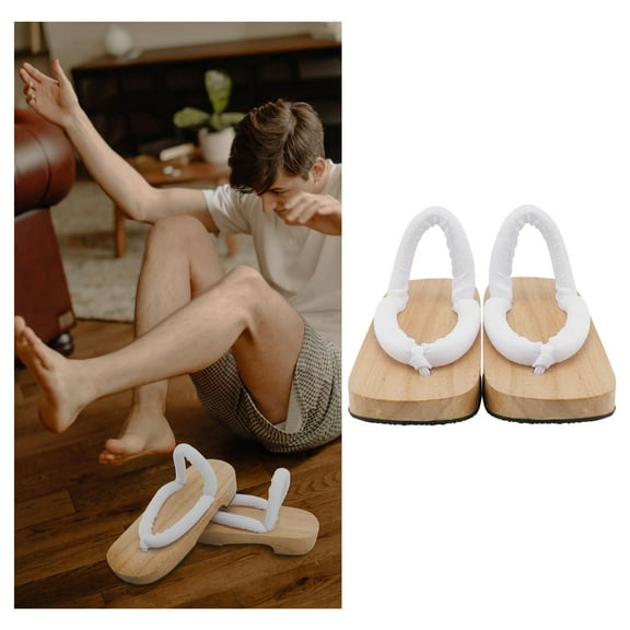 Wooden Sandals for Women Ladies Slippers Flat 's White