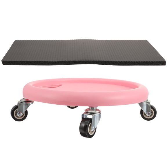 Minkissy 1Set Pink Exercise Sliders Fitness Discs with Knee Pad Abdominal Training Board