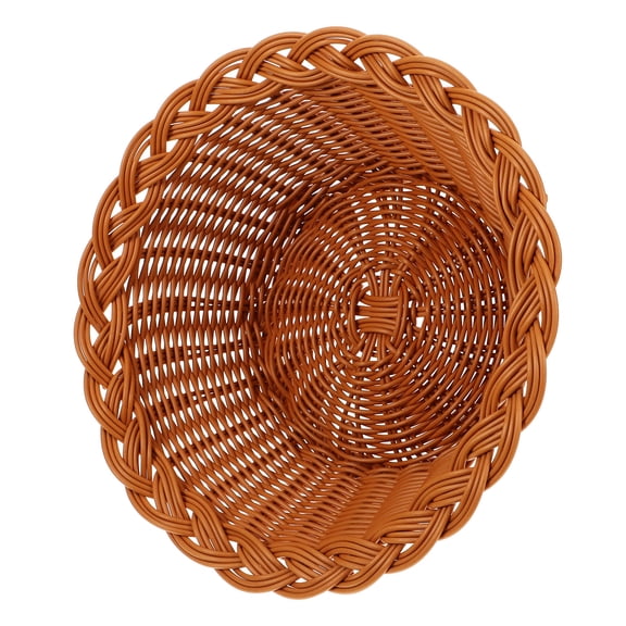 HOMEMAXS  Woven Basket for Kitchen Pantry Fruit Rattan Stackable Brown