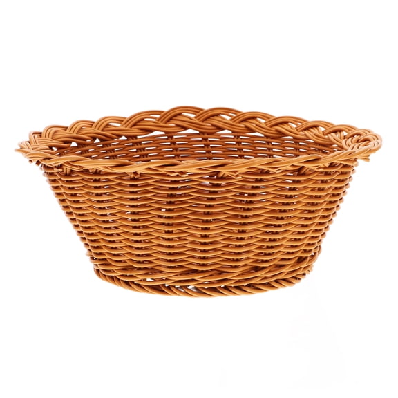 HOMEMAXS Plastic Woven Basket for Health Care with Brown Color Simple Design and Fine Texture 7.8 Inches