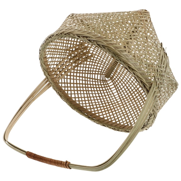 GARVALON Bamboo Storage Basket Green For Fruit Basket Home Decor 1Pack 10.22X10.22X11.00in