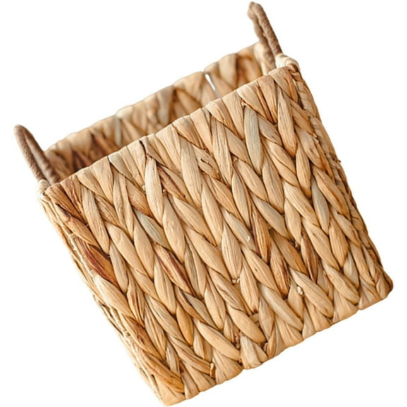 GARVALON Home Decor Woven Basket with Handles for Pantry 1Pack 9.82X9.82X9.04in