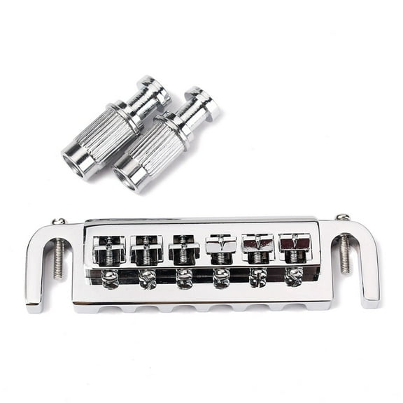 Wraparound Roller Bridge Saddle Tailpiece for Style Electric Guitar Replacement Parts Accessories (Silver)