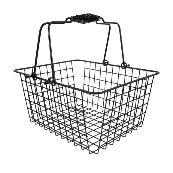 HOMEMAXS Wrought Iron Shopping Basket Kitchen Organizer Anti-fall