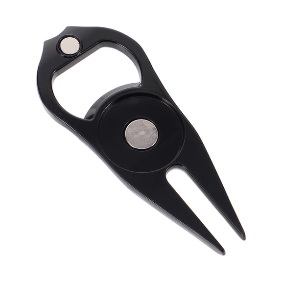 Zinc Alloy Golf Divot Repair Tool with Magnetic Ball Marker Black Convenient Durable Outdoor Use