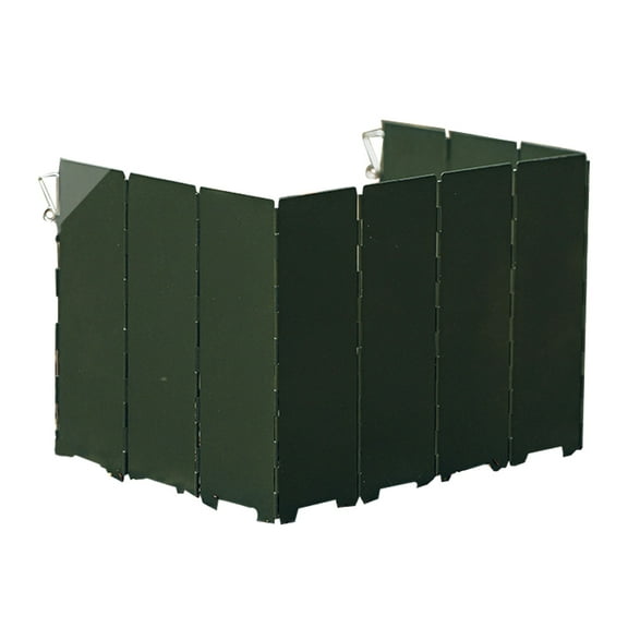 HOMEMAXS camping Windshield with Foldable Design for Stove Protection Green Lightweight AntiWind Tool 7.87x4.72 Inches