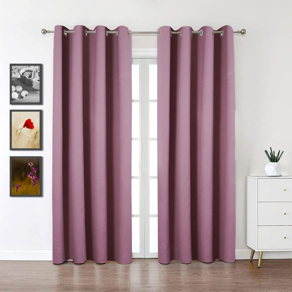 HOMEMONDE Lavender Curtains 95 Inch Length 2 Panels Sets for Bedroom Door Blackout Curtain with Grommet Top