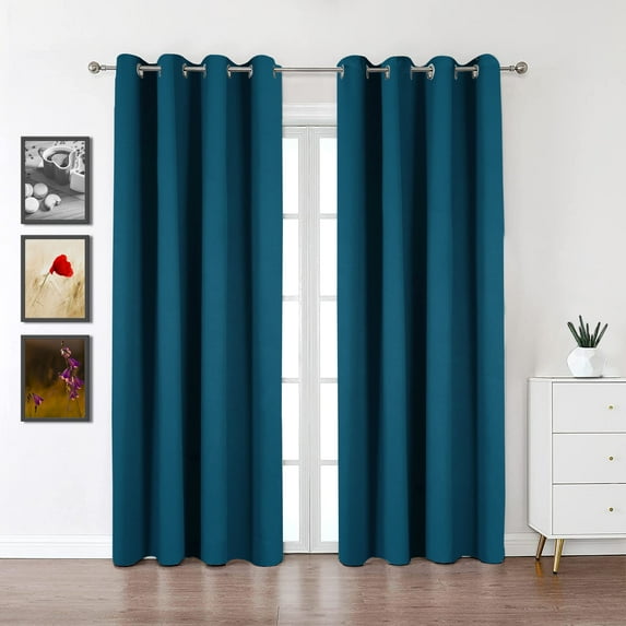 HOMEMONDE Room Darkning Curtains 95 Inches Long Thermal Insulated Bedroom Curtain 2 Panels Sets, Blue