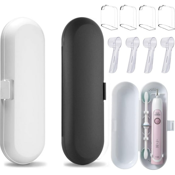 HOMENEST 2 Pack Electric Toothbrush Travel Case, Intended for All Oral B/Philips Sonicare and 98% Other Models, Portable Upgraded Universal Toothbrush Carrying Case Holder Container for Travel