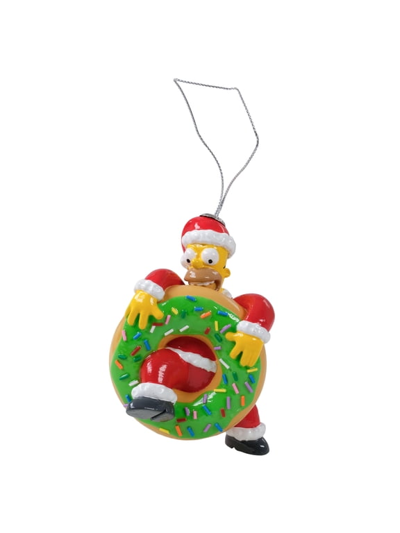 Homer Simpson Santa Donut Figural Christmas Tree Ornament
