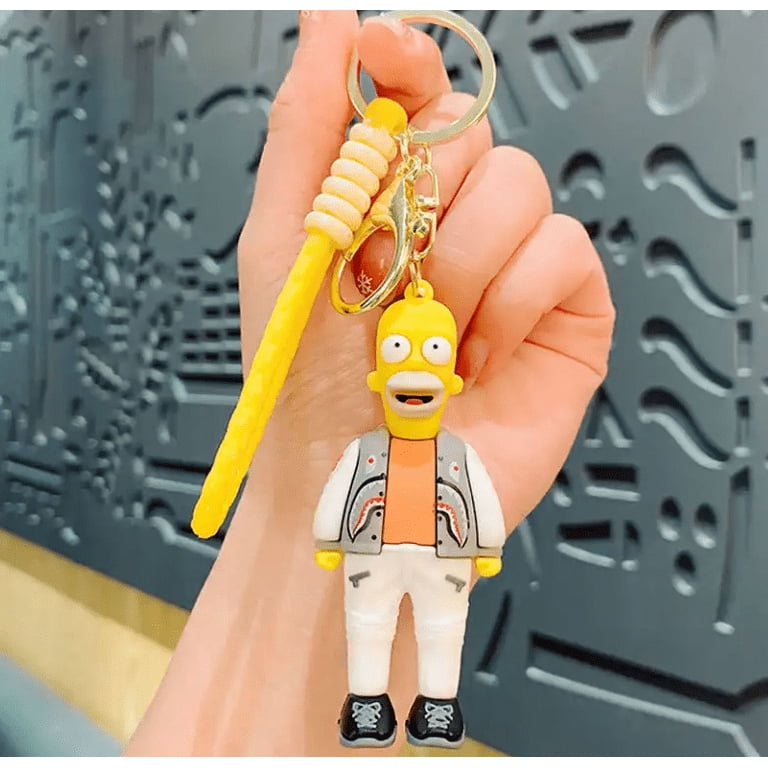 HOMER SIMPSONS Keychain 3D Silicone Pendant Accessories for