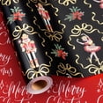 thumbnail image 1 of HOMERAL Christmas Wrapping Paper Roll - Gift Wrap with Nutcrackers, Bows, Dahlias And Dancing Girls - Perfect for Christmas - 17 Inch X 33 Feet, 1 of 6